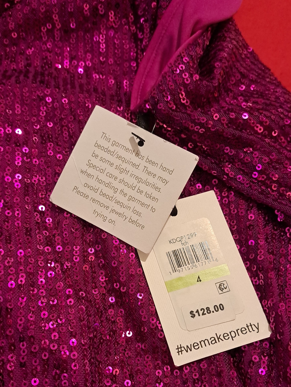 Kensie Purple Magenta Sequin Cocktail Dress Size 4 Party Formal Sparkle - Picture 7 of 9
